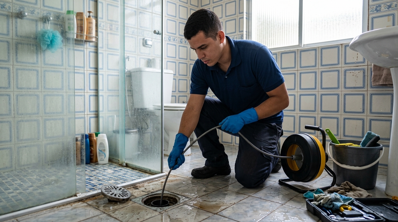 Desentupimento de ralo com equipamento em Ipatinga‑MG