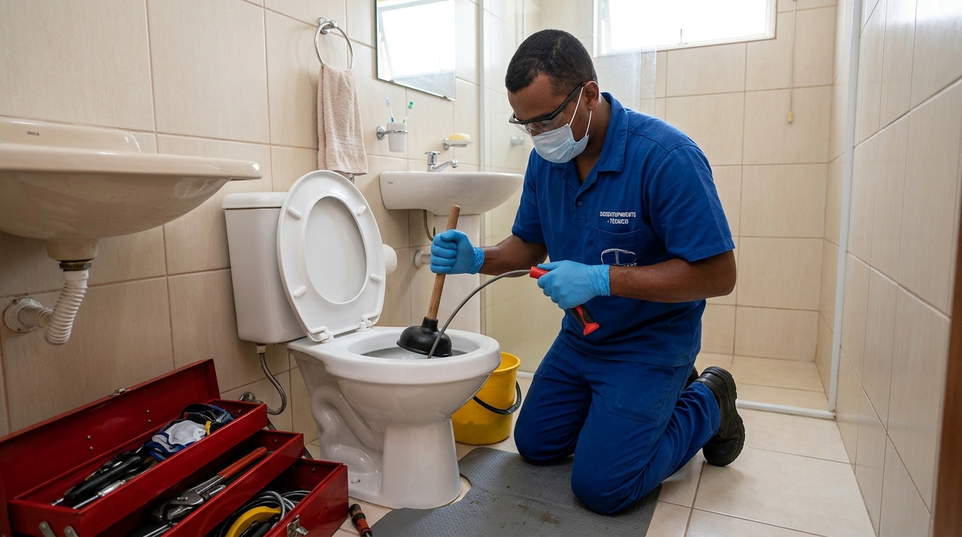 Desentupimento de vaso profissional em Ipatinga‑MG